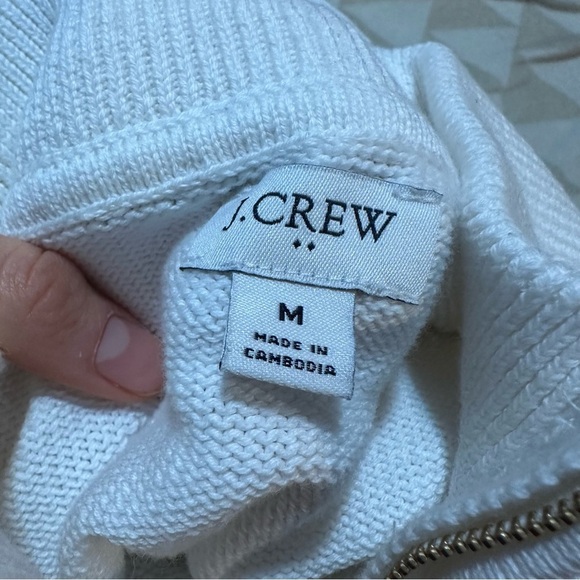 J crew Striped half-zip sweater with pearl zipper - Picture 4 of 6